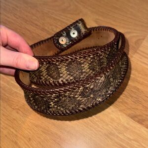 Vintage Genuine Snake Skin Belt without Buckle – Size 36/38